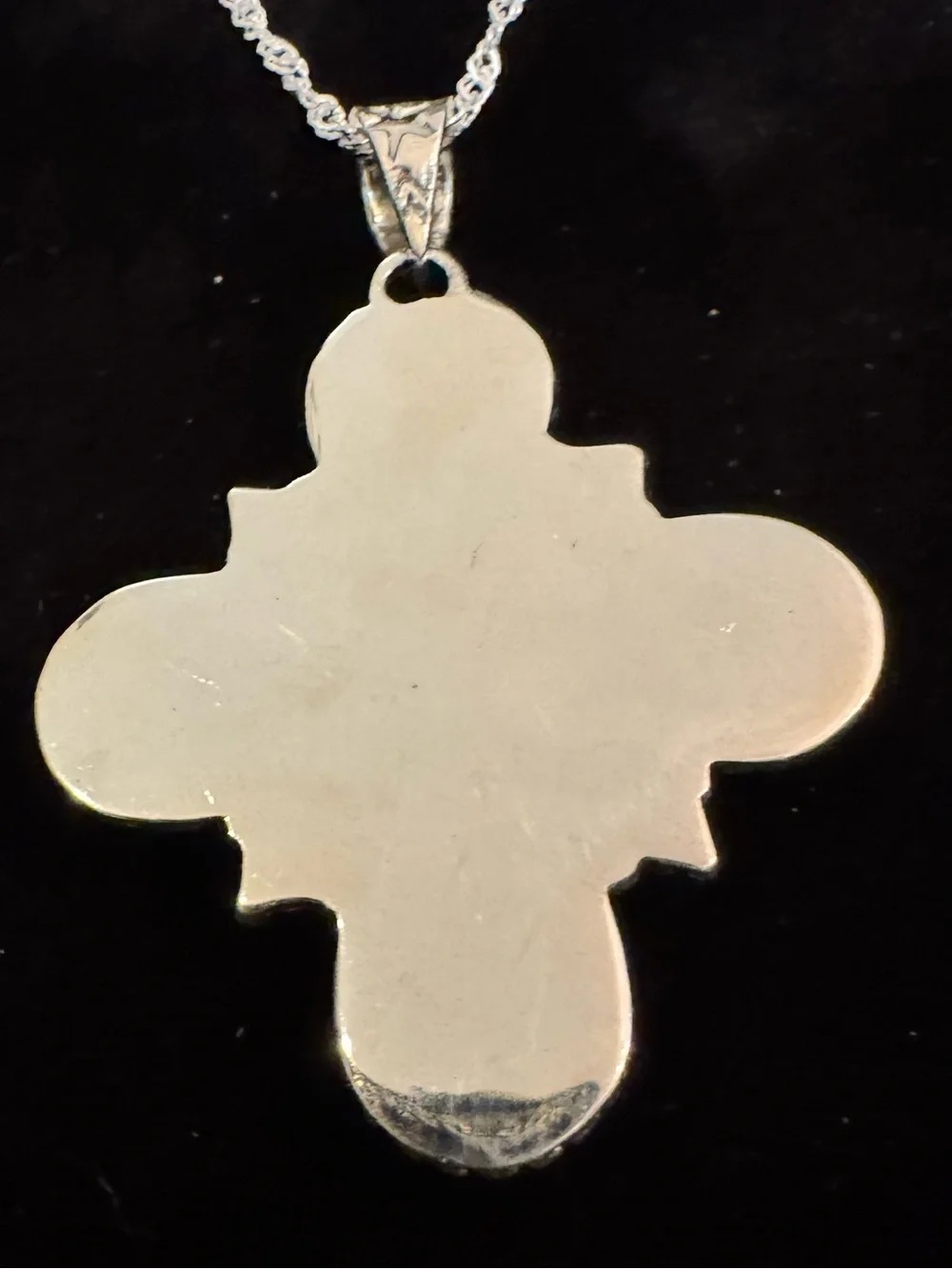 Beautiful Kingman Turquoise Stone Cross Pendant Necklace sterling‎ silver